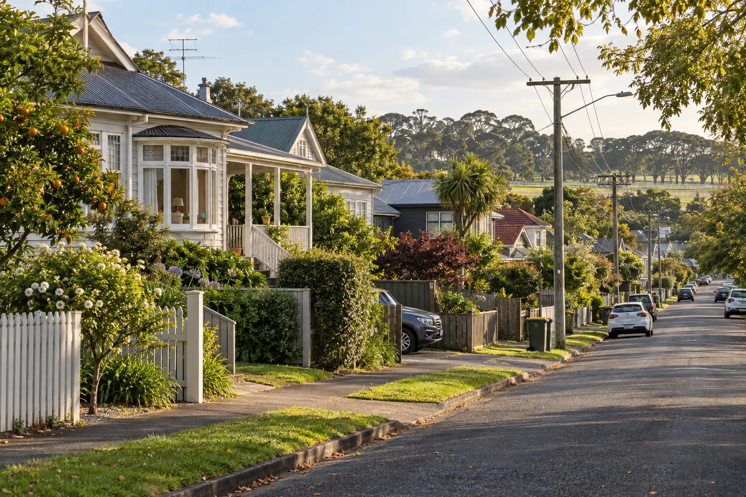 Character weatherboard bungalows on a leafy Avondale street near the racecourse