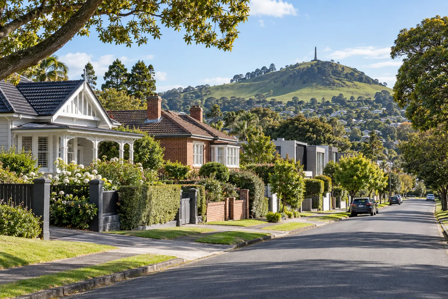 Character bungalows and modern homes near Cornwall Park and Maungakiekie in Greenlane