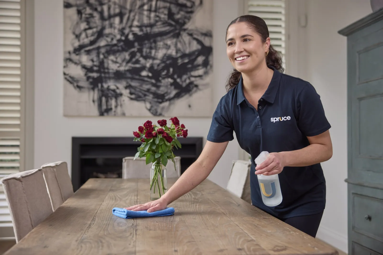 A Spruce cleaner at work in a Hamilton home